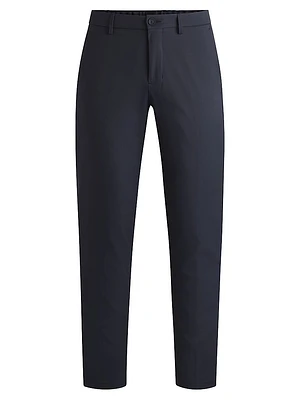 Regular Fit Chinos with Hidden Drawcord and Tapered Leg