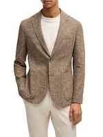 Slim-Fit Blazer Micro-Patterned Stretch Tweed
