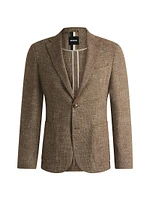 Slim-Fit Blazer Micro-Patterned Stretch Tweed