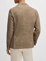 Slim-Fit Blazer Micro-Patterned Stretch Tweed