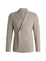 Slim-Fit Blazer Patterned Wool