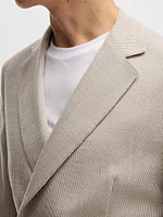 Slim-Fit Blazer Patterned Wool