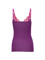 Lace Tank Top Ribbed Silk Jersey