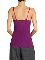 Lace Tank Top Ribbed Silk Jersey