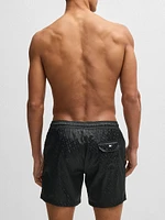Swim Shorts with All-Over Tonal Monograms
