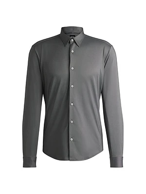 Slim-Fit Shirt Performance-Stretch Structured Fabric