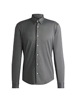 Slim-Fit Shirt Performance-Stretch Structured Fabric