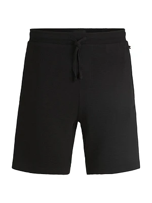 Stretch-Jersey Pajama Shorts with Embroidered Logo
