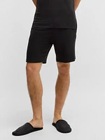 Stretch-Jersey Pajama Shorts with Embroidered Logo