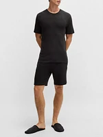 Stretch-Jersey Pajama Shorts with Embroidered Logo
