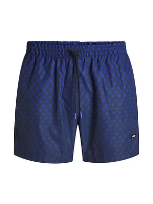 Printed Swim Shorts with Logo Detail