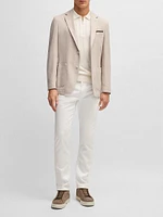 Regular-Fit Patterned Blazer with Linen and Cotton