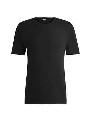 Stretch-Jersey Pajama T-Shirt with Embroidered Logo