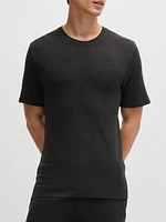 Stretch-Jersey Pajama T-Shirt with Embroidered Logo