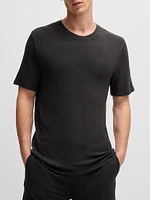 Stretch-Jersey Pajama T-Shirt with Embroidered Logo