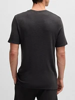 Stretch-Jersey Pajama T-Shirt with Embroidered Logo