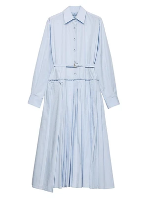 Pleated Poplin Dress