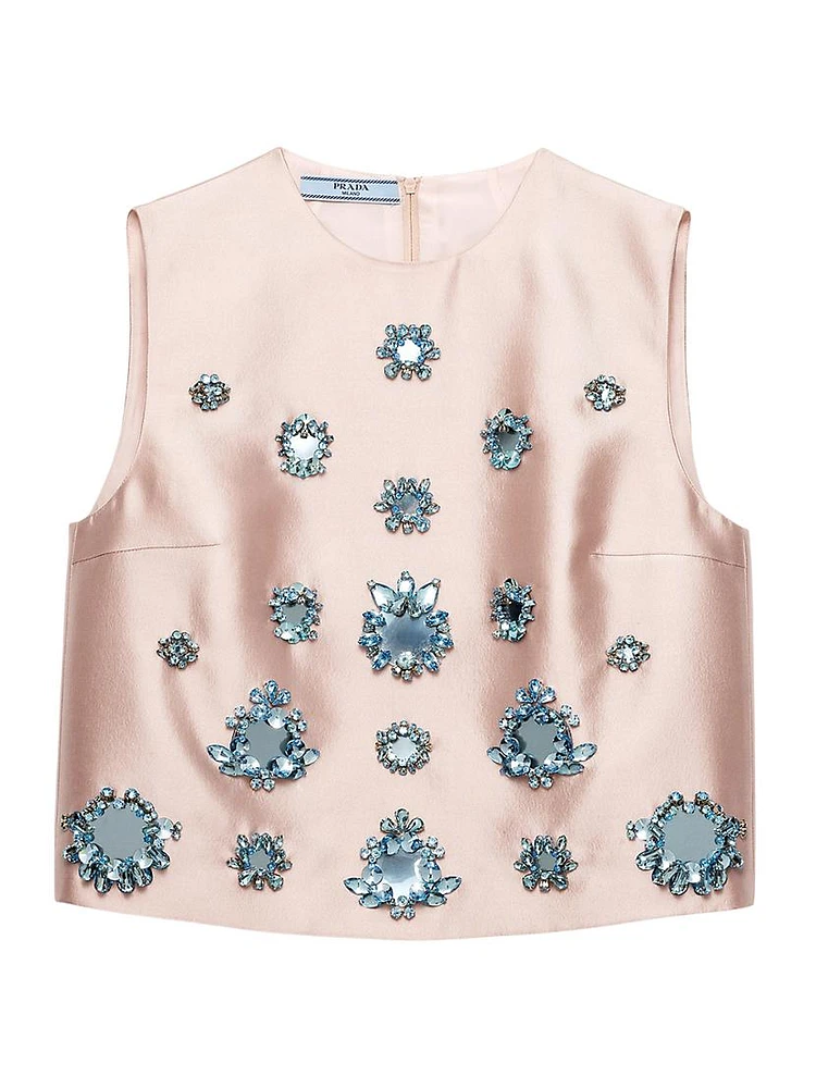 Embroidered Silk and Wool Top