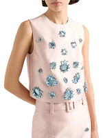 Embroidered Silk and Wool Top