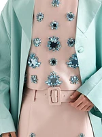 Embroidered Silk and Wool Top