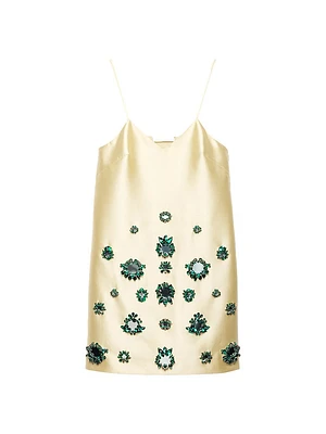 Embroidered Silk and Wool Mini-Dress
