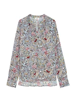 Tink Floral-Print Long-Sleeve Blouse