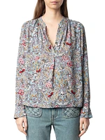 Tink Floral-Print Long-Sleeve Blouse