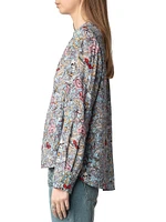 Tink Floral-Print Long-Sleeve Blouse