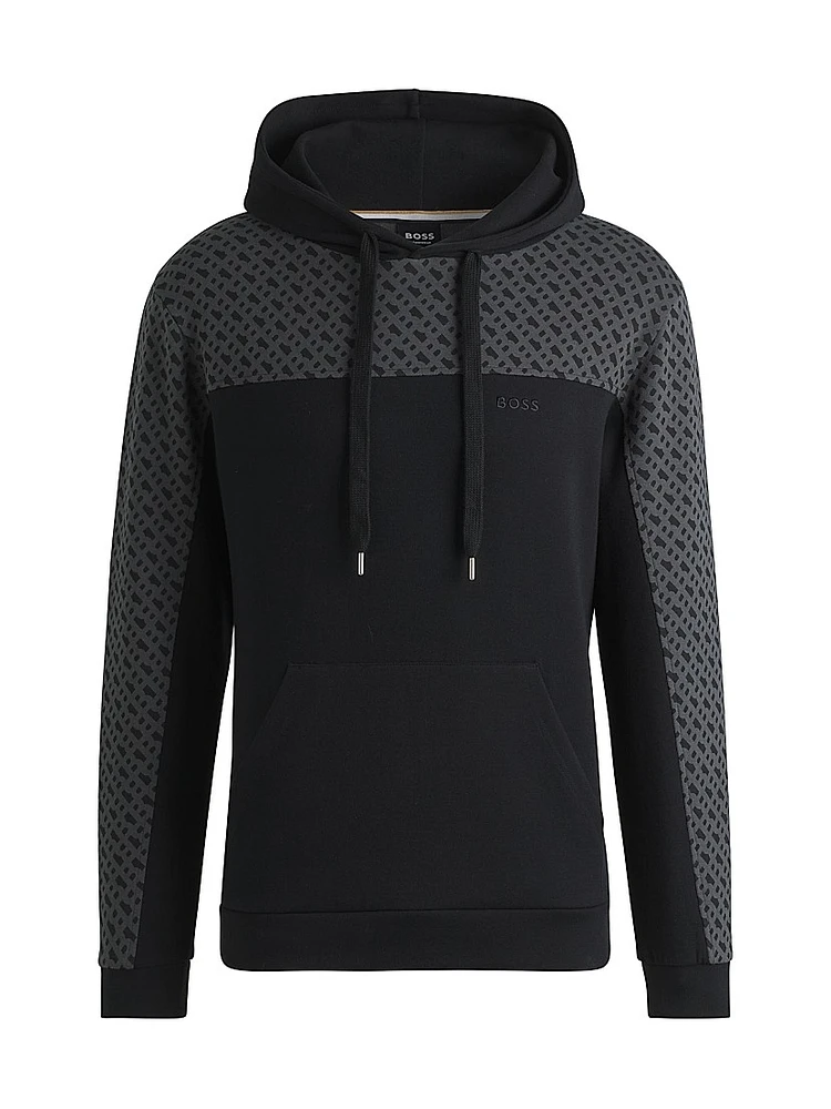 Hoodie with Monogram Pattern
