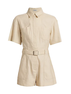 Aspen Linen-Blend Romper