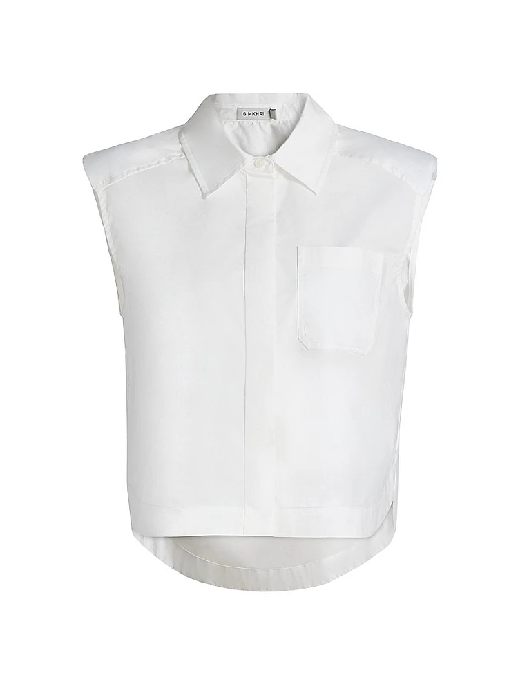 Winslow Cropped Sleeveless Button-Front Shirt