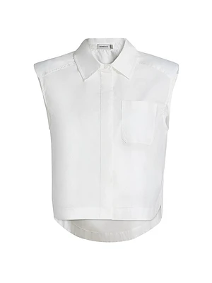 Winslow Cropped Sleeveless Button-Front Shirt