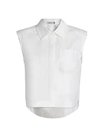 Winslow Cropped Sleeveless Button-Front Shirt
