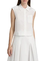 Winslow Cropped Sleeveless Button-Front Shirt