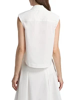 Winslow Cropped Sleeveless Button-Front Shirt