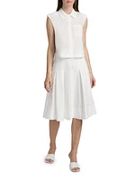 Winslow Cropped Sleeveless Button-Front Shirt
