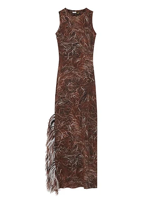 LOEWE x Paula's Ibiza Feather Tank Maxi Dress