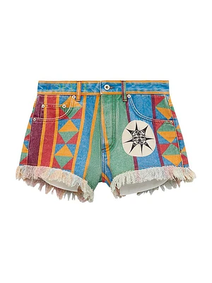 LOEWE x Paula's Ibiza Printed Denim Shorts