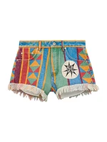 LOEWE x Paula's Ibiza Printed Denim Shorts