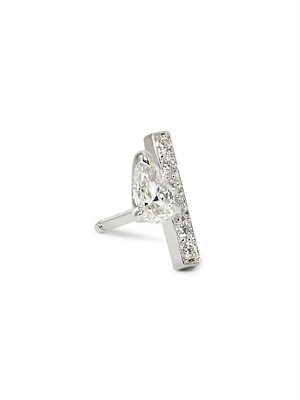 Serti Sur Vide 18K White Gold & 0.32 TCW Diamond Stud Earring