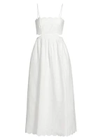 Rhiannon Scallop Linen Voile Midi-Dress