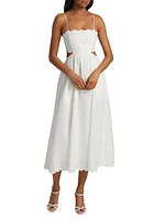 Rhiannon Scallop Linen Voile Midi-Dress