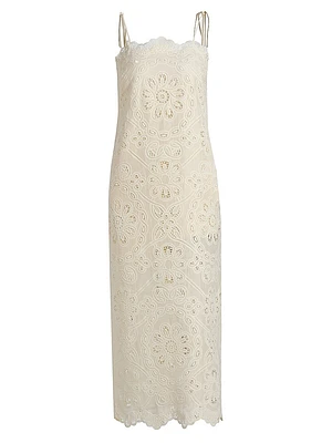 Rhiannon Embroidered Cotton Midi-Dress
