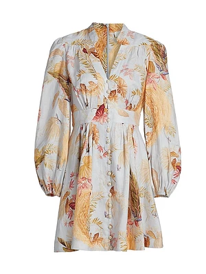 Ascension Plunge Linen Minidress