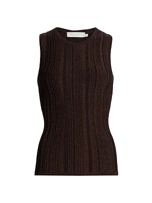 Lucky Ribbed Metallic Racer Tank