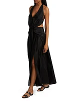 Rhiannon Plunge Halter Maxi Dress