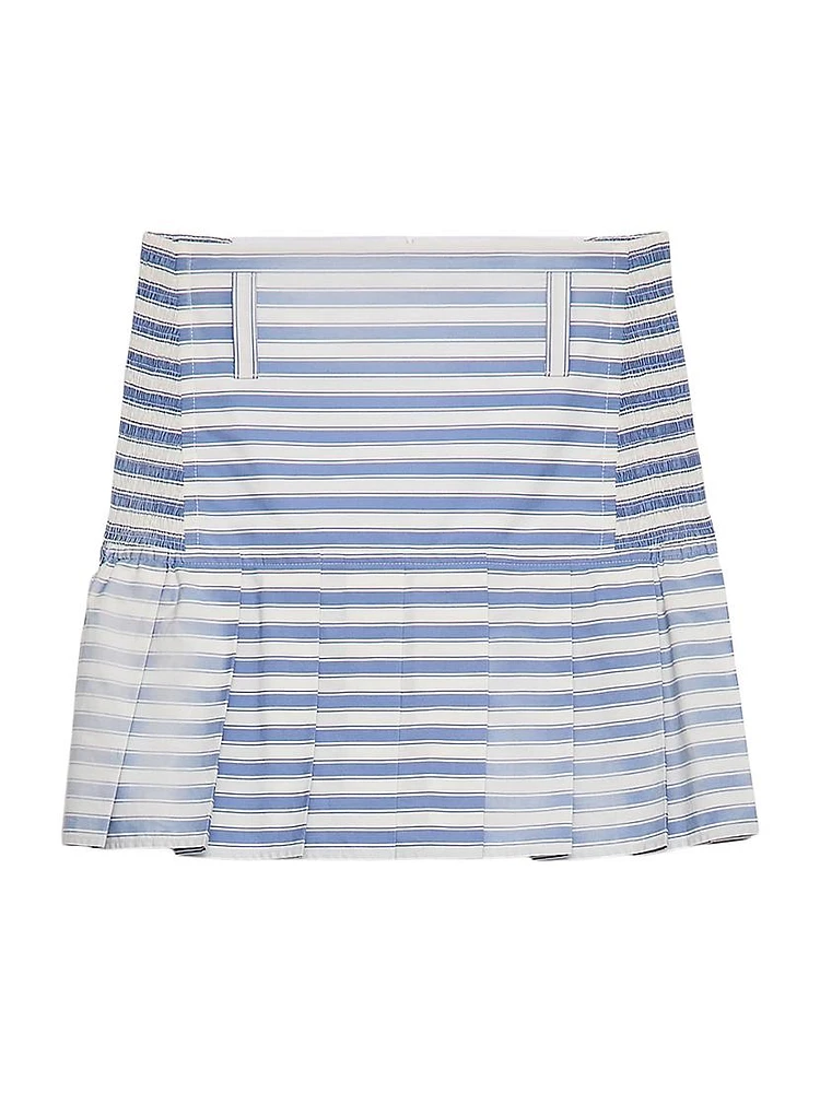 Striped Poplin Miniskirt