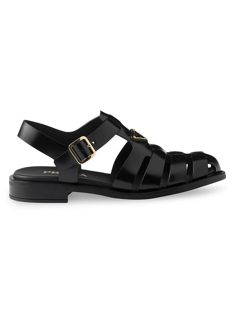 Brushed Leather Fisherman Sandals