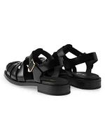 Brushed Leather Fisherman Sandals