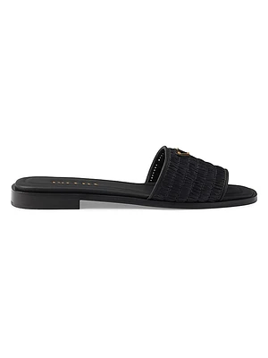 Leather Slides with Crochet Details